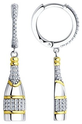 Серьги SOKOLOV 94026501 вес 4.85 г серебро, фианит купить,17242