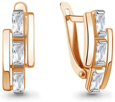 Серьги AQUAMARINE 400225 вес 2.36 г серебро, фианит купить,22530