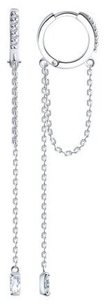 Серьги-цепочки SOKOLOV 94025924 вес 3.53 г серебро, фианит купить,NaN