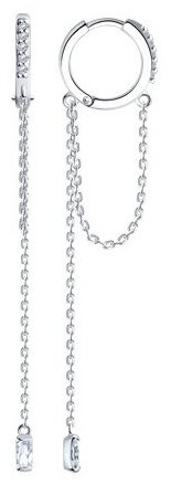 Серьги-цепочки SOKOLOV 94025924 вес 3.53 г серебро, фианит купить,NaN
