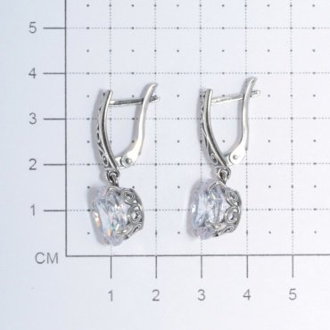 Серьги Красная пресня 3387798 вес 8 г серебро, фианит купить,29999