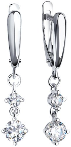 Серьги SOKOLOV 94022006 вес 2.37 г серебро, фианит купить,NaN