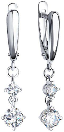 Серьги SOKOLOV 94022006 вес 2.37 г серебро, фианит купить,NaN