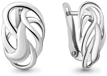 Серьги AQUAMARINE 31686 вес 2.4 г серебро, без вставок купить,20638
