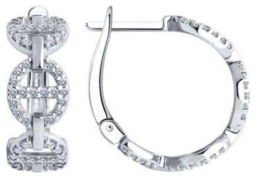 Серьги SOKOLOV 94025803 вес 4.9 г серебро, фианит купить,20949