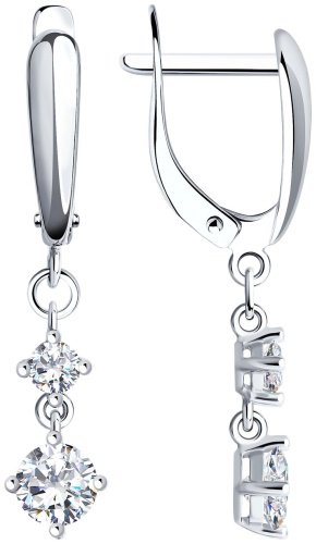Серьги SOKOLOV 94022006 вес 2.37 г серебро, фианит купить,NaN