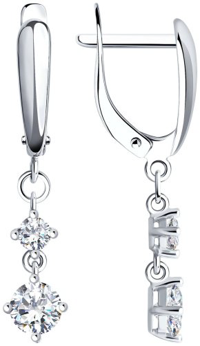 Серьги SOKOLOV 94022006 вес 2.37 г серебро, фианит купить,NaN