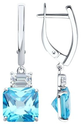 Серьги SOKOLOV 94026768 вес 5.9 г серебро, фианит купить,38622