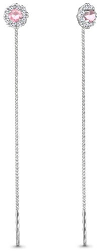 Серьги-цепочки AQUAMARINE 41024В вес 2.06 г серебро, фианит купить,19253