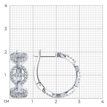 Серьги SOKOLOV 94025803 вес 4.9 г серебро, фианит купить,20949