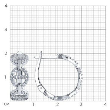 Серьги SOKOLOV 94025803 вес 4.9 г серебро, фианит купить,20949
