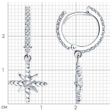 Серьги SOKOLOV 94025821 вес 2.95 г серебро, фианит купить,22723