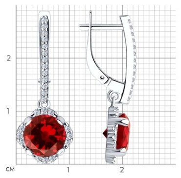 Diamant 94-321-00457-2 серебро с фианитом и корундом купить,38364