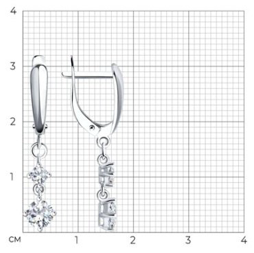 Серьги SOKOLOV 94022006 вес 2.37 г серебро, фианит купить,NaN
