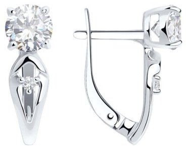 Серьги Diamant 94-120-00741-1_skazka_2 вес 2.69 г серебро, фианит купить,19494
