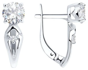 Серьги Diamant 94-120-00741-1_skazka_2 вес 2.69 г серебро, фианит купить,19494