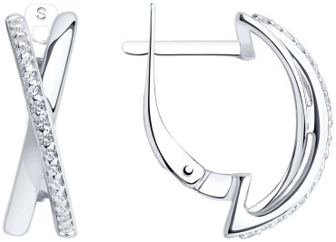 Серьги SOKOLOV 94022220 вес 2.59 г серебро, фианит купить,20098
