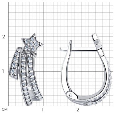 Серьги SOKOLOV 94025881 вес 4.1 г серебро, фианит купить,16996