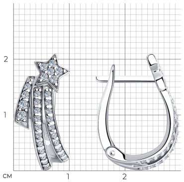 Серьги SOKOLOV 94025881 вес 4.1 г серебро, фианит купить,16996