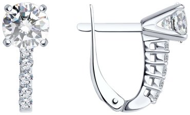 Серьги SOKOLOV 94020082 вес 2.89 г серебро, фианит купить,21430