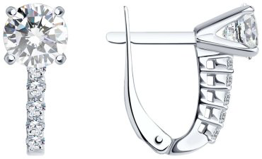 Серьги SOKOLOV 94020082 вес 2.89 г серебро, фианит купить,21430