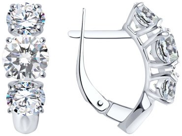 Серьги SOKOLOV 94022963 вес 3.45 г серебро, фианит купить,NaN