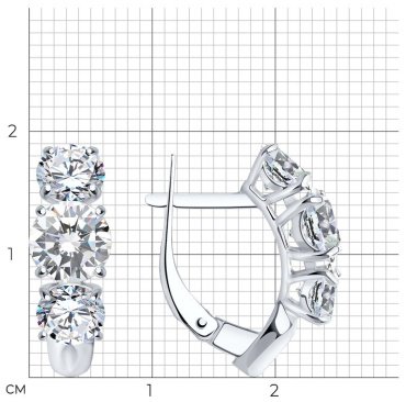 Серьги SOKOLOV 94022963 вес 3.45 г серебро, фианит купить,NaN