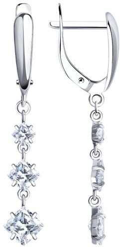Серьги SOKOLOV 94022012 вес 2.91 г серебро, фианит купить,22000