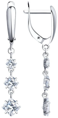 Серьги SOKOLOV 94022012 вес 2.91 г серебро, фианит купить,22000