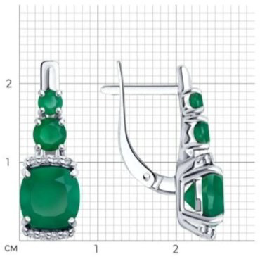 Серьги SOKOLOV 92023023 вес 3.3 г серебро, агат, фианит купить,29241