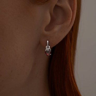 Серьги SOKOLOV 92021179_s вес 2.13 г серебро, фианит, гранат купить,19494
