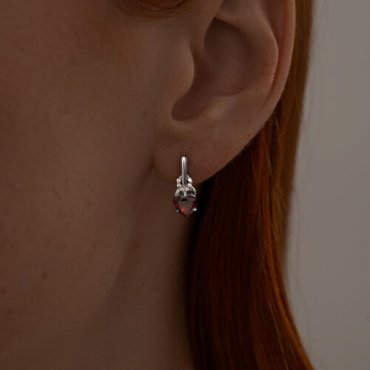 Серьги SOKOLOV 92021179_s вес 2.13 г серебро, фианит, гранат купить,19494