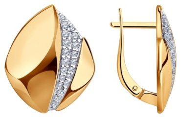 Серьги Diamant 93-120-00676-2 вес 6.23 г серебро, фианит купить,35813