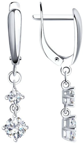 Серьги SOKOLOV 94022006 вес 2.33 г серебро, фианит купить,NaN
