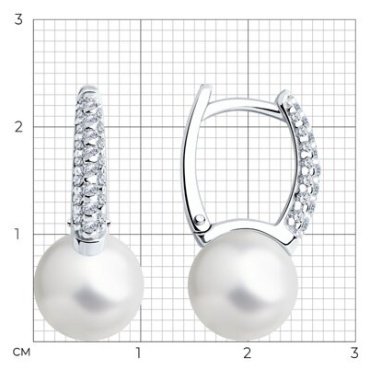 Серьги SOKOLOV 94026028 вес 4.86 г серебро, жемчуг, фианит купить,26500