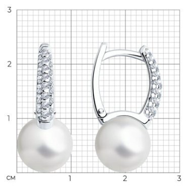 Серьги SOKOLOV 94026028 вес 4.86 г серебро, жемчуг, фианит купить,26500
