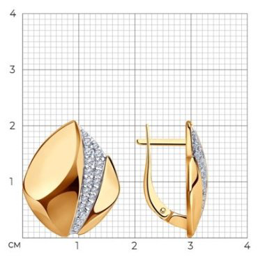 Серьги Diamant 93-120-00676-2 вес 6.23 г серебро, фианит купить,35813