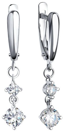 Серьги SOKOLOV 94022006 вес 2.33 г серебро, фианит купить,NaN