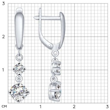 Серьги SOKOLOV 94022006 вес 2.33 г серебро, фианит купить,NaN