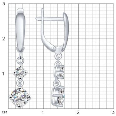 Серьги SOKOLOV 94022006 вес 2.33 г серебро, фианит купить,NaN