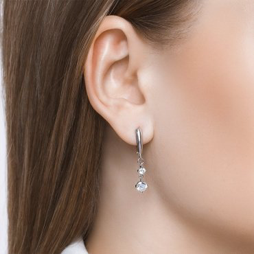 Серьги SOKOLOV 94022006 вес 2.33 г серебро, фианит купить,NaN