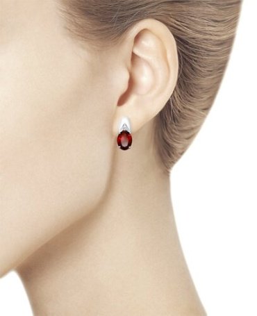 Серьги SOKOLOV 92021693 вес 2.49 г серебро, гранат, фианит купить,22263