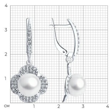 Серьги Diamant 94-321-01923-1 вес 5.61 г серебро, фианит купить,32860