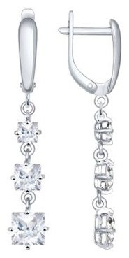 Серьги SOKOLOV 94022009 вес 2.9 г серебро, фианит купить,15909