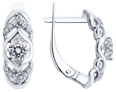 Серьги SOKOLOV 94022500 вес 2.45 г серебро, фианит купить,15554
