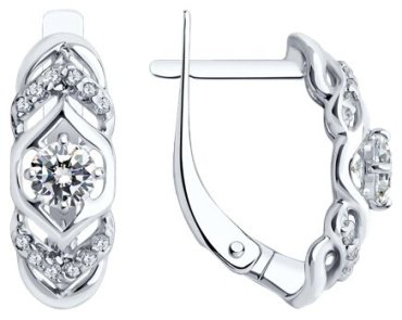 Серьги SOKOLOV 94022500 вес 2.45 г серебро, фианит купить,15554
