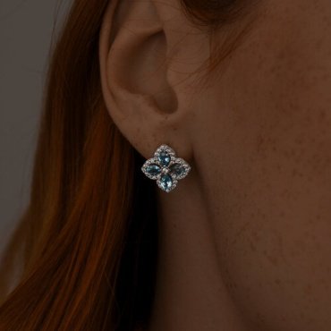 Серьги SOKOLOV 92022800 вес 3.17 г серебро, фианит, топаз купить,29058