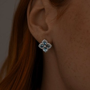 Серьги SOKOLOV 92022800 вес 3.17 г серебро, фианит, топаз купить,29058