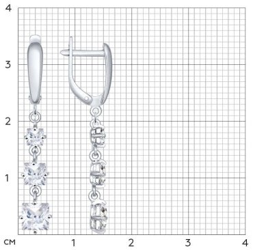 Серьги SOKOLOV 94022009 вес 2.9 г серебро, фианит купить,15909