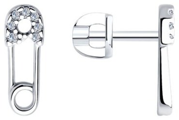 Серьги SOKOLOV 94025954 вес 1.65 г серебро, фианит купить,10895